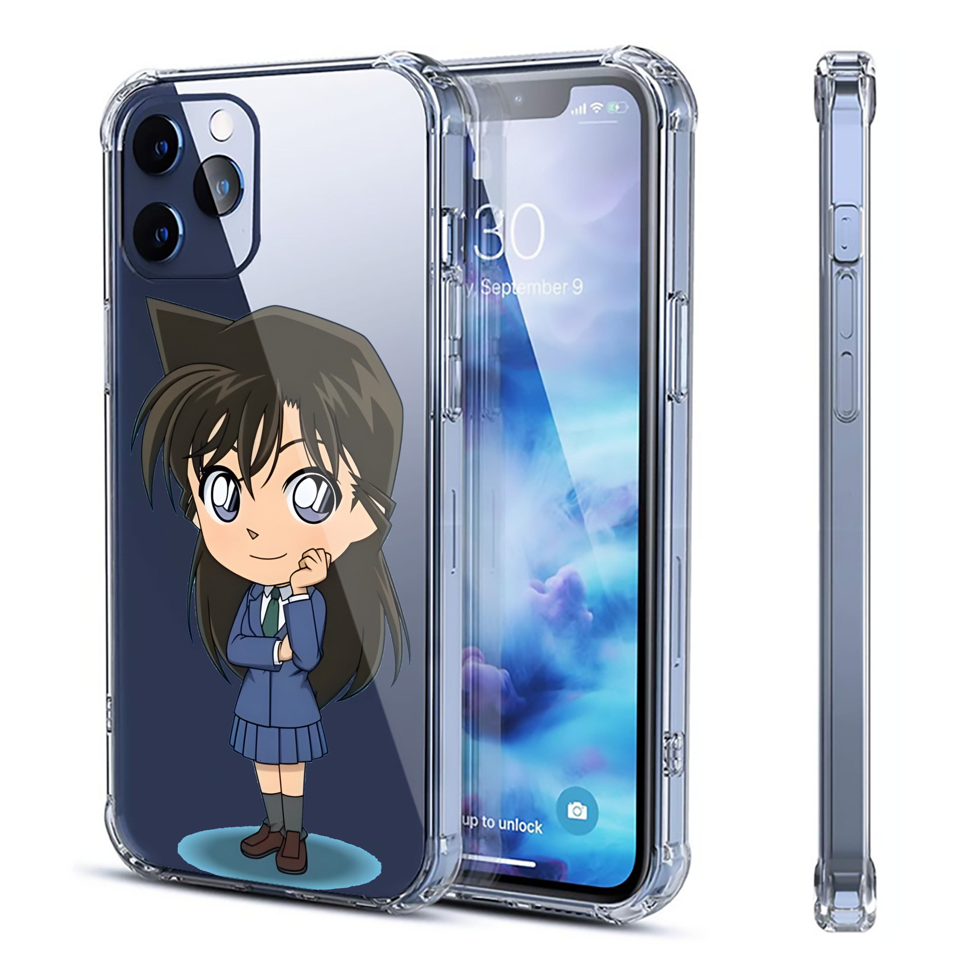 （画像用） 名探偵コナン 毛利 蘭 もうり らん、モーリ ラン Detective Conan Rachel Moore 【iPhone 12シリーズ対応】透明スマホケース（クリアソフトケース）